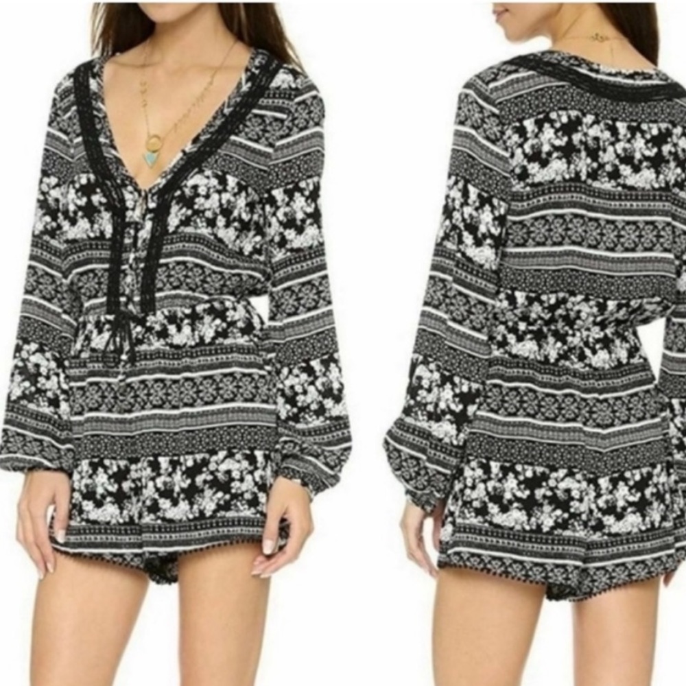 House Of Harlow 1960 Boho Floral Romper